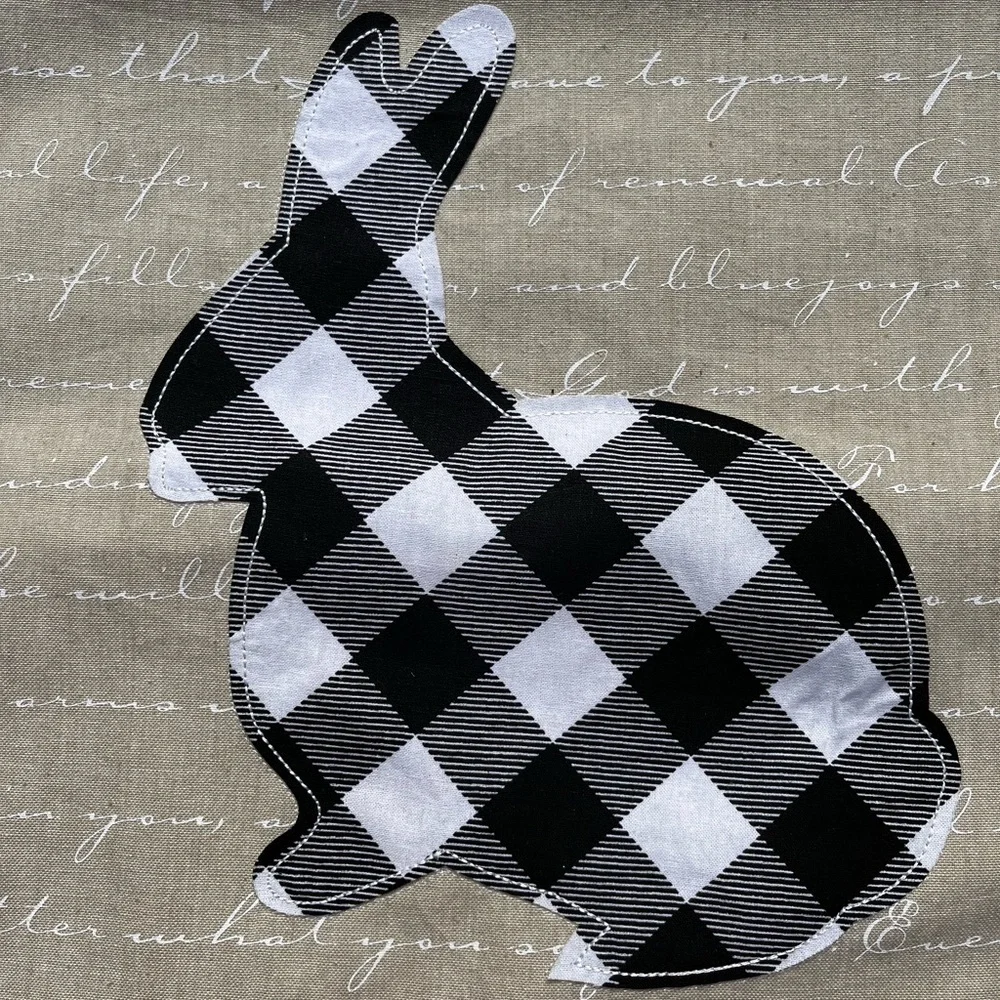 Plaid Bunny Table Runner 16”x80” cotton